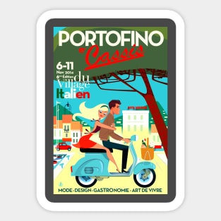 Vintage Travel Poster - Portofino Sticker